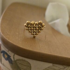 The Neon Cactus Studio Beaded Heart Ring - Adjustable